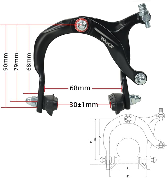 CYSKY Bike Brakes Set, Front and Rear C-Type Brakes Calipers, Include Inner and Outer Cables and Bike Brake Levers Kit for MTB Road Bicycle