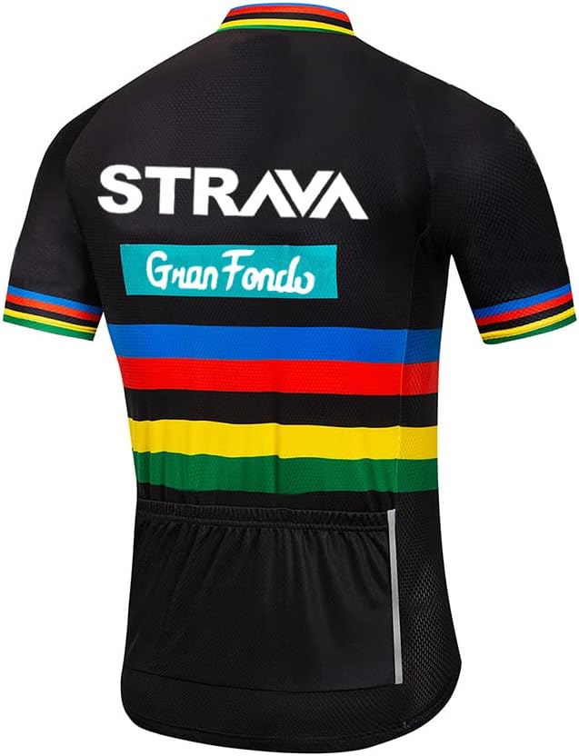 Men's Cycling Bike Jersey Short Sleeve Biking Shirt with 3 Rear Pockets + Zipper Pocket Breathable Quick Dry Bicycle Jersey