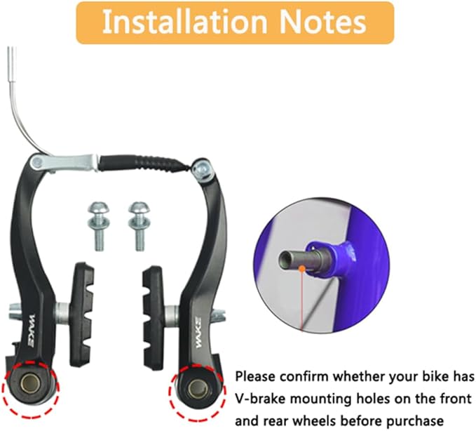 CYSKY Complete Universal Bike Brakes Set, Front and Rear MTB Brake, Inner and Outer Brake Cables and Brake Lever Kit for Mountain Bikes Road Bikes