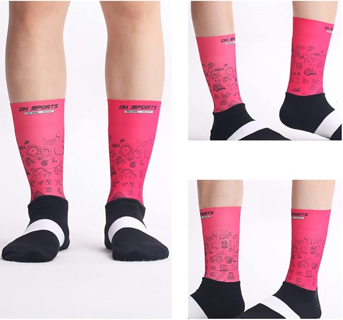 Cycling Socks Pro Mens Womens Riding Socks Bicycle Bike Sport Ankle Athletic Socks XC MTB BMX White Yellow Blue Green Red