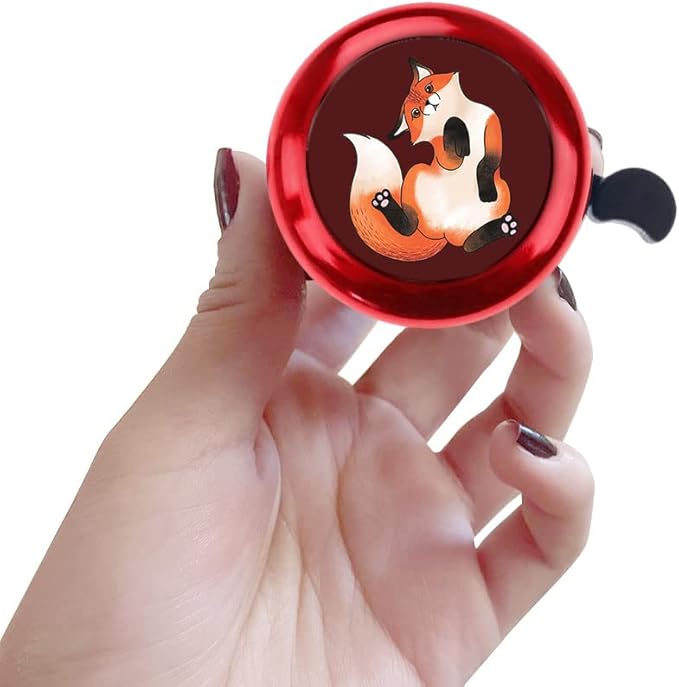 WIRESTER Red Aluminum Round Bike Bell, Classic Ring Bicycle Bell, Bike Accessories Bell Ring for Adults Kids Girls Boys