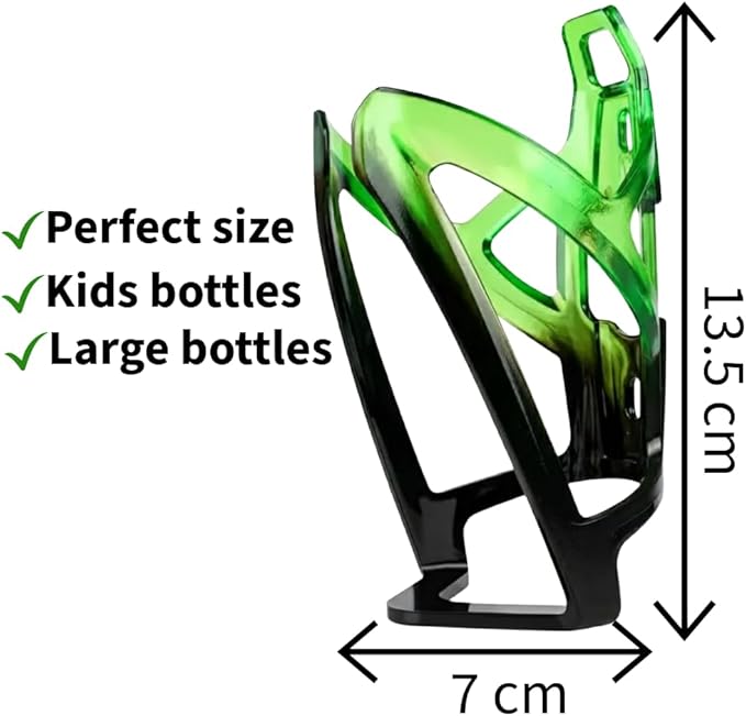 Bike Bell and Water Bottle Holder Set, Green Bicycle Accessories with Cool T-Rex Design, Decorative Handlebar Mount (Green)