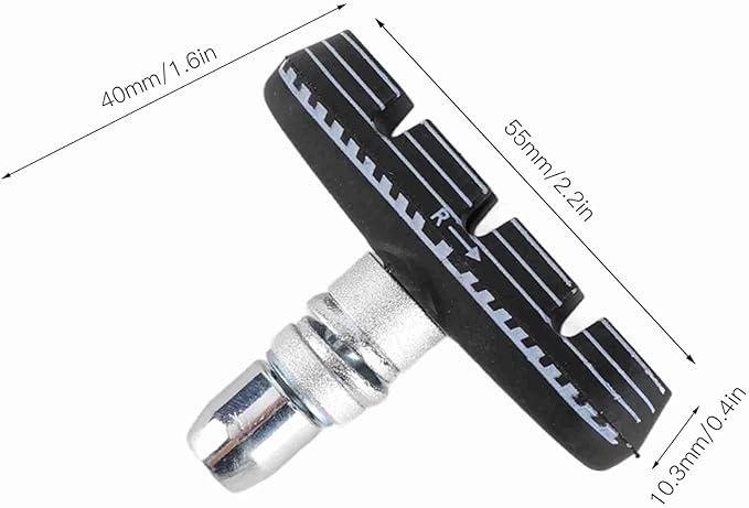 Bike Brakes Pads Set Bicycle V Brake Pads for Mountain and Road Bike, No Noise, No Skid, Folding Bicycle Brake Blocks Kit for Front and Rear Wheels 1 Pair
