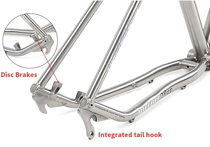 29er Mountain Bike Frame Lightweight Titanium Alloy Bike Frame 15.5''/17''/19'' 135mm QR Rigid Frame Disc Brake Internal Routing(17'')
