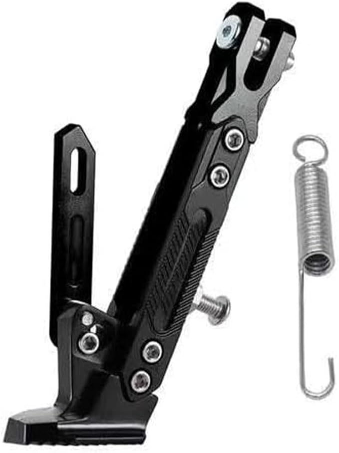 Motorcycle Adjustable Kickstand for Kawasaki KX450 2002-2025, Aluminum Side Stand Non Slip Foot Pad Stable Parking Support Motorcycle Scooter Bike,Black
