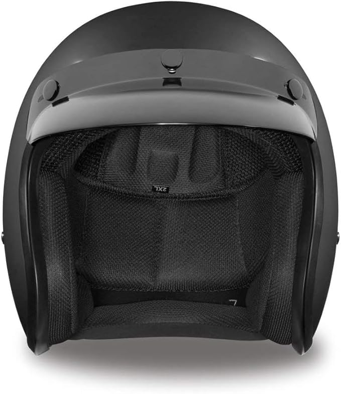 Daytona Helmets Retro 3/4 Open Face Motorcycle Helmet - Vintage Style, DOT Approved Helmet for Men & Women, Lightweight, Adjustable Fit, Removable Visor - Bike, Moped, Chopper, Scooter Helmet