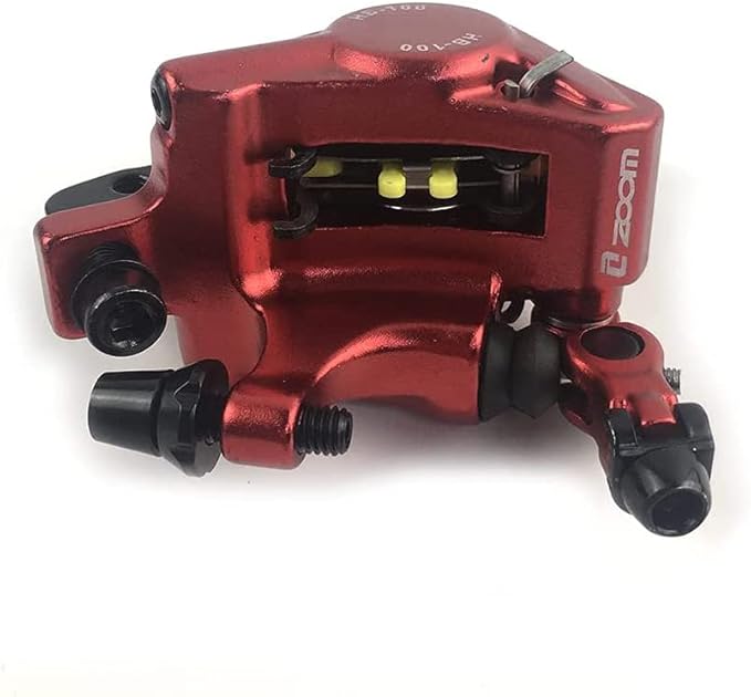 BUCKLOS Zoom HB-100 MTB Line Pulling Hydraulic Disc Brake Calipers Front + Rear, Aluminum Alloy Mountain Bike Hydraulic Disc Brakes with is/PM Universal Caliper Adapter for XC Trail, Fat Bike…