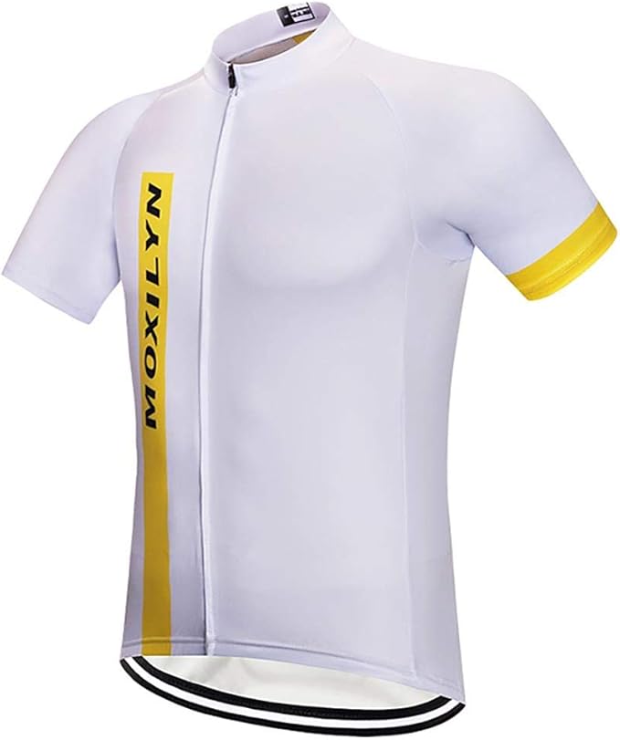 MOXILYN Men's Cycling Jersey Full Zip Riding Clothing Mountain Bike Tops Quick Dry - Bike Shirts