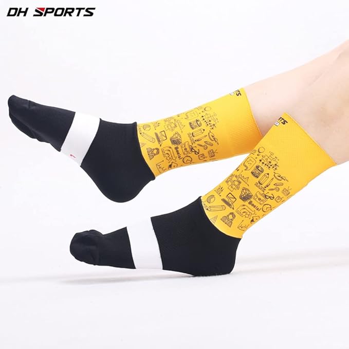 Cycling Socks Pro Mens Womens Riding Socks Bicycle Bike Sport Ankle Athletic Socks XC MTB BMX White Yellow Blue Green Red