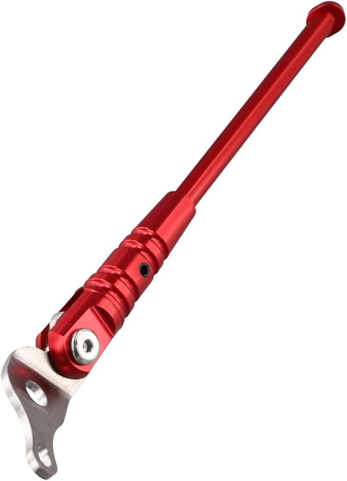 Adjustable Bicycle Kickstand, Bike Side Support Kick Stand, Single Leg Adjustable Aluminum Stands Mount Support, Folding Bicycles Modification For Folding Bikes With Installation Tools Length(red)