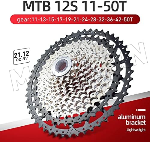 VG SPORTS 8/9/10/11/12 Speed Ultra-Light Bike Cassette for Mountain Bike 11-40T/11-42T/11-46T/11-50T/11-52T MTB Cassette Lightweight Aluminum Bracket Cassette