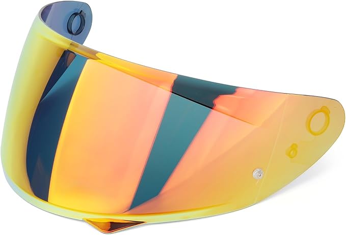 LKV HJ-34P Helment Visor Replacement - HJC C10 Motocycle Helmet Visor UV Protection Face Shield Compatible With HJ34P HJC C10 (Gold Red)