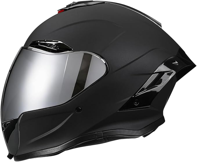 Full-face Helmet Biker Helmet ABS with EPS Cushion Liner Removable Washable 8 Air Vent Free Switch Long and Short Lens Replacement for Adult Unisex