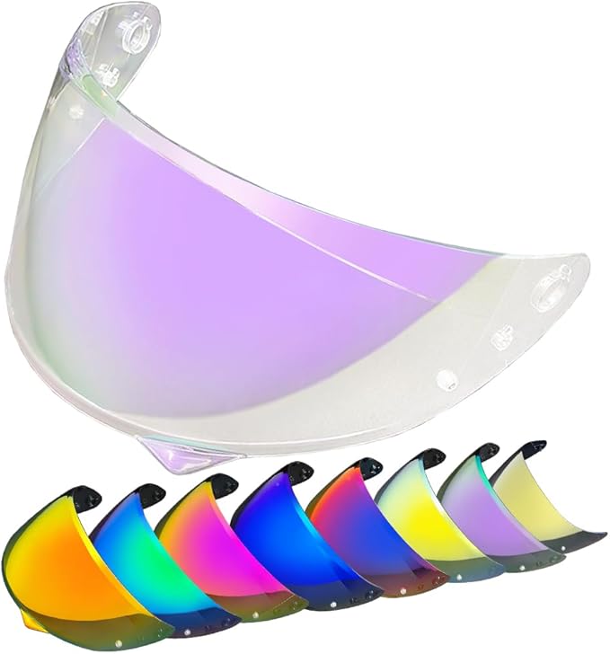 HJ-34P Helmet Visor Replacement for HJC C10.Motorcycle Helmet Shield UV Protection Compatible with HJC C10 (Revo Clear Purple)