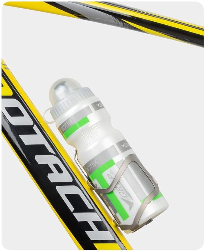 1 Pack Titanium Bike Water Bottle Cage- Ultra Lightweight 33g, Road & Mountain Bike Compatible, Corrosion-Proof, Delicate Metallic Silver Matte Texture - for Cycling, Gravel, Bikepacking