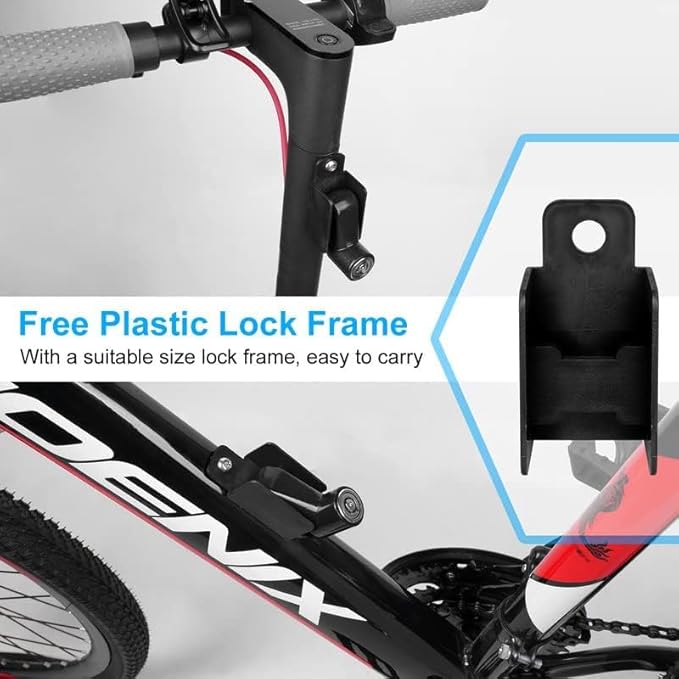 Ainiv Disc Brake Lock, E Scooter Lock Anti-Theft, Cable Bike Lock Waterproof 5FT /12mm Cable with 2 Keys for Scooter, Bike, Electric Bike, Skateboards, Strollers, Lawnmowers with Lock Holders-Black