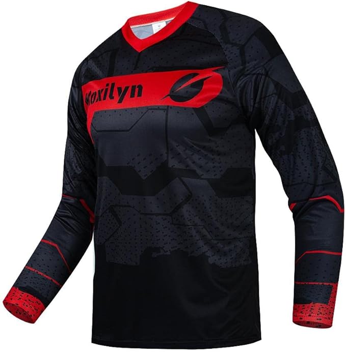 Men's MTB Shirt Long Sleeve Off-Road Motocross Cycling Jersey Mountain Bike Shirts Quick-Dry Moisture Wicking