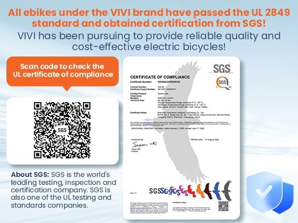 Vivi MT20UL Foldable Electric Bike 20" x3.0 Fat Tire Electric Bike with 48V 499.2WH Removable Battery, Peak 1000W, Up to 50 Miles EBike, 7-Speed, 21.7MPH, Cruise Control, SGS Certified to UL2849