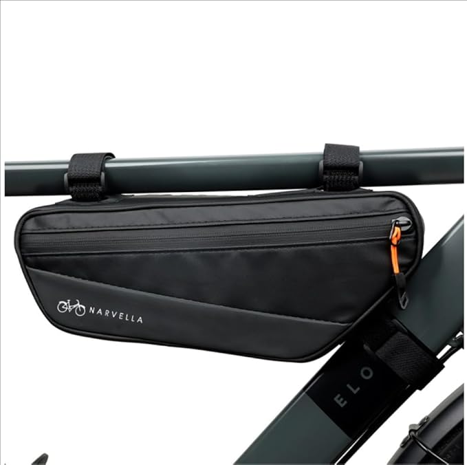 1.8L Bike Bicycle Frame Storage Bag with Tire pump & Bike Repair Kit – Waterproof Triangle Cycling Pouch with Pockets for Wallet, Phone, Tools, Keys for Adult Bikes, Mountain Bike, MTB