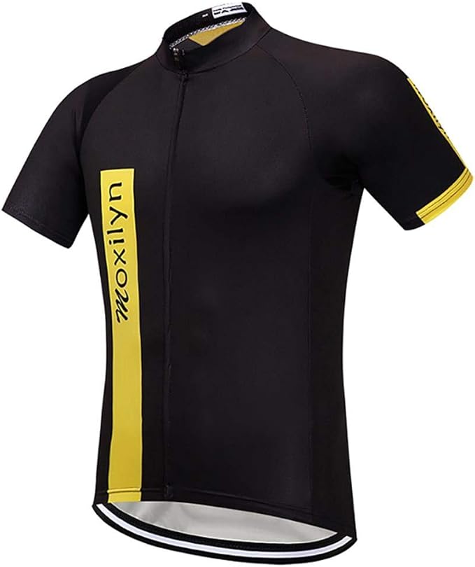 MOXILYN Men's Cycling Jersey Full Zip Riding Clothing Mountain Bike Tops Quick Dry - Bike Shirts