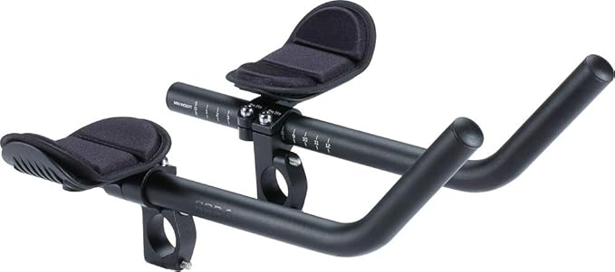 BBB Cycling Aero Bars Aluminium Two-Piece Tri Bars for Road Bike Aerodynamic J-Bend AeroMax BHB-60,Black