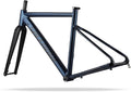 700C Racing Road Bike Frameset 48cm 50cm Aluminum Alloy Disc Brake Bike Frame Thru Axle F12*100MM R12*142MM BSA BB68mm Carbon Fibre Rigid Fork(Dark Blue,48cm)