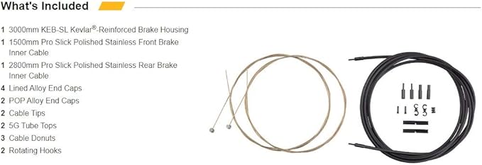 Jagwire PCK409 Pro Mountain Brake Cable Kit, Stealth Black, TU EU