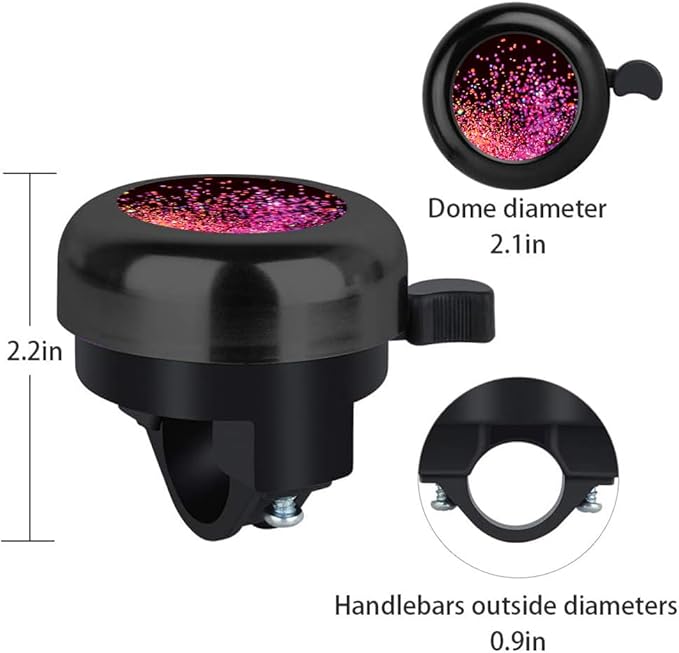 MZELQ Bicycle Bell Cute Clear Sound Adjustable Size Aluminum Bike Accessories Bell Ring for Girls Women Kids Adults