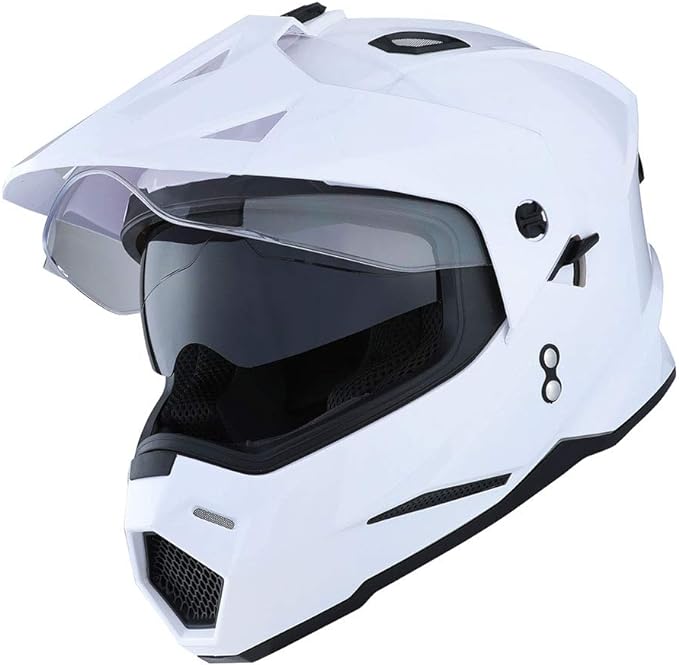 1Storm Dual Sport Motorcycle Motocross Off Road Full Face Helmet Dual Visor: HF802