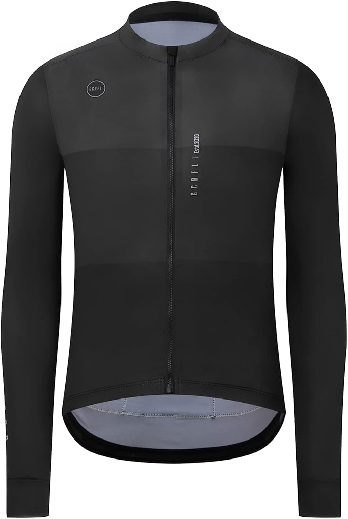 GCRFL Men's Cycling Jersey Long Sleeves Road Bike Jersey Shirt Cycling Tops, Zipper Pocket Lightweight PRO Race Fit UPF 50+