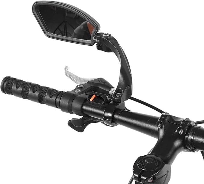 Rear Mirror with Clip Mount Screw Mirror Right Left Handlebar Rear Back View 180 Rotation Mirror for Mountain Road Bikes(HF-MR080L)