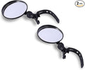 2 PCS Bike Mirror Handlebar Mount, Adjustable Rotatable Bike Rear View Mirror with HD Glass, Quick Install Bicycle Bar End Mirror, Safe Cycling Convex Mirror, for Mountain Road Bikes (Black)