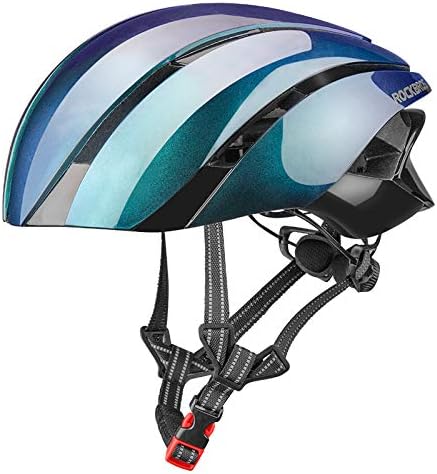 ROCKBROS Adult Bike Helmet Streamlined Aerodynamic, Comfortable Y - Shaped Strap Cycling Helmet for Men Women (58-62 cm) Reflective Adjustable Webbing for Road & Mountain Biking