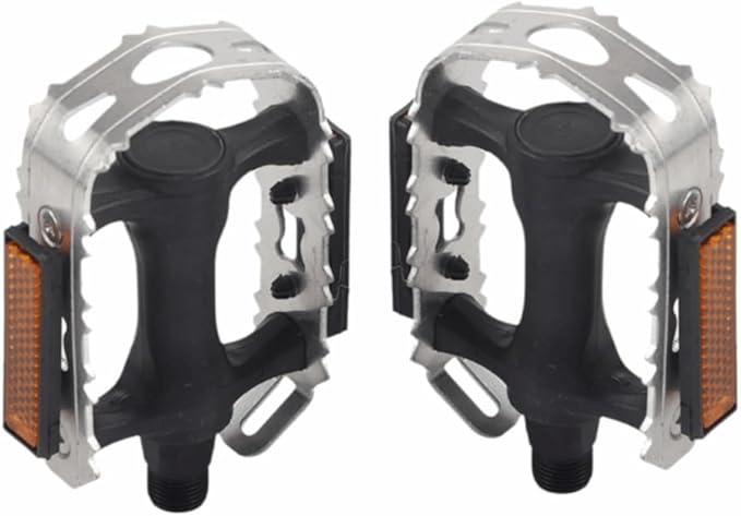 ‌1 Pair Bike Pedals - Non-Slip Aluminum Alloy Platform Pedals with Bearings for Road & Mountain Bikes (9.3x7.8cm, Black)‌