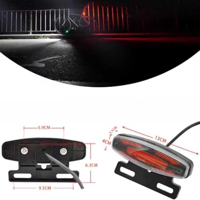 TEQIN Ebike Headlight and Tail Light Sets, 24V to 48V Front Rear Warning Lights Kit, LED Night Spotlight Cycling Modification Parts 24-48V