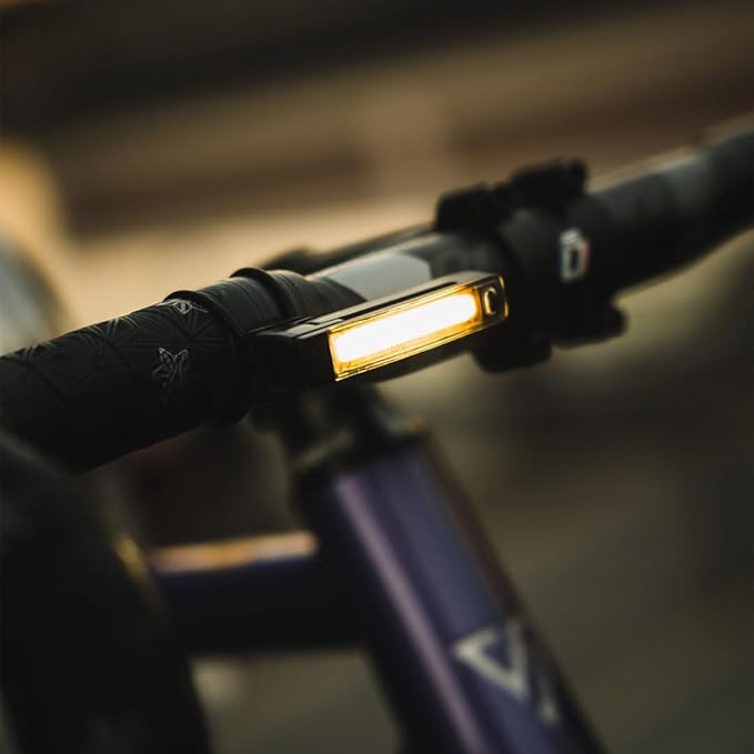 Knog Plus Front Bike Light - COB LED Bicycle Light - Bike Headlight Mounts on Handlebars, Front Forks, Helmet or Clips on Clothing - USB Rechargeable, Waterproof, Ultralight Cycling Safety Light,Black