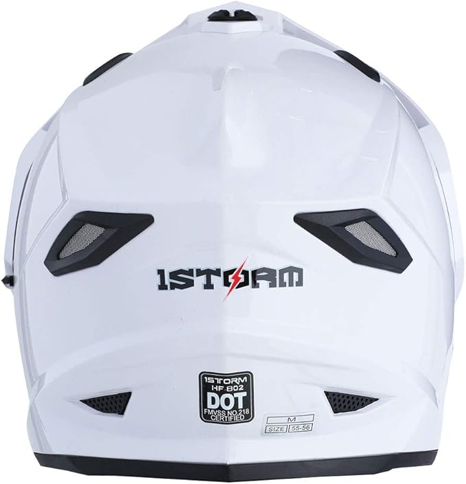 1Storm Dual Sport Motorcycle Motocross Off Road Full Face Helmet Dual Visor: HF802