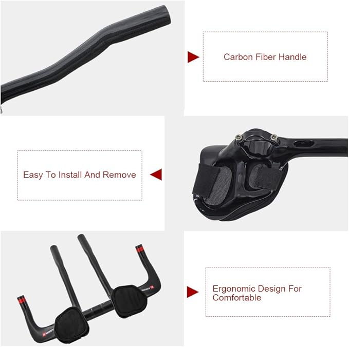 aerobars for road bike aero bars tt rest bullhorn aerobar and triathlon aerobars red 340mm 3k Glossy bicycle accessories clip on aero bars bike resting handle bars