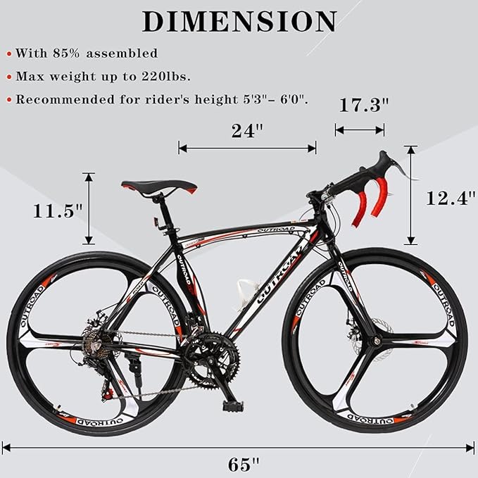 700C Wheel Road Commuter Bike, 14 Speed Shifter, Dual Disc Brakes Racing Bicycle with Light Aluminum Alloy Frame for Adult Men and Women