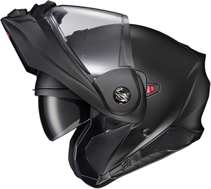 ScorpionEXO AT960 Modular Adventure Street Motorcycle Helmet with Bluetooth Ready Speaker Pockets DOT ECE Approved Solid (Matte Black - 2X-Large)