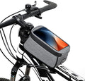 7 Inches Waterproof Bike Frame Bag | 1.5L Capacity Phone Mount Top Tube Bag e-bike Accessories for Adults | Bicycle Handlebar Compatible Phone Holder | Mountain Bike Bags & Cycling Accessories, Grey