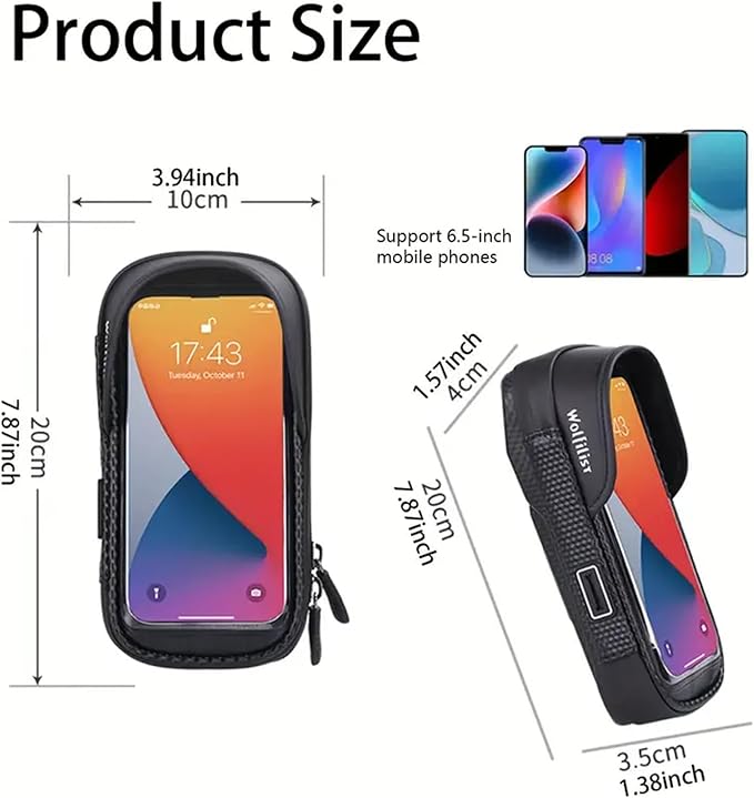 Bike Phone Holder EVA Waterproof Bike Front Frame Bag Top Tube Bike Bag Bicycle Phone Mount Cycling Pouch with Rain Cover Bike Accessories Gifts for Cyclists Men