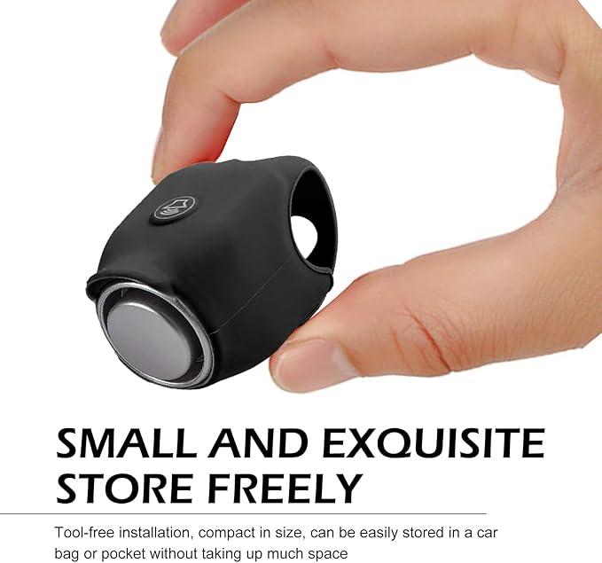 Electric Bike Horn, 120DB Loud Elasticity Silicone Bicycle Bell, Waterproof Bicycle Warning Horns with 6 Sound Options, Universal Handlebar Alarm for Adults Kids Bike/Scooter/Ebike (Black)