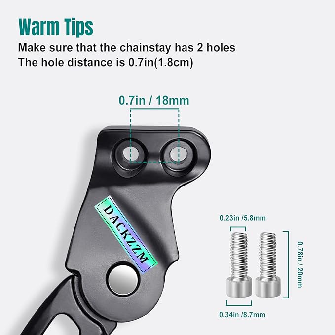 Bike Kickstand 18mm Hole Spacing Bicycle Kickstand for Mountain Bike, Rear Mount Bike Kick Stand Fit 24inch 27.5in Adult Bike, Mountain Bike Kickstand Suit for Road Bike/MTB/BMX