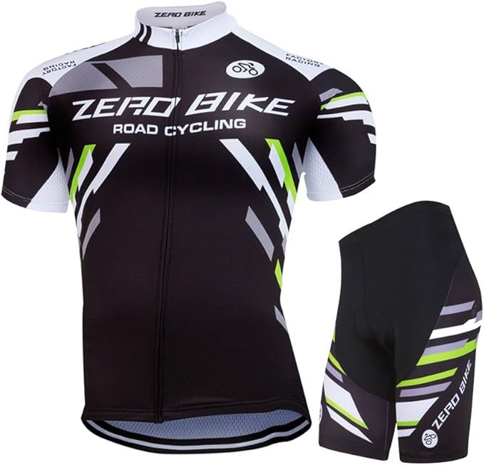 Men's Short Sleeve Breathable Cycling Jersey Set 3D Padded Bicycle Shorts Sportswear Suit Quick Dry