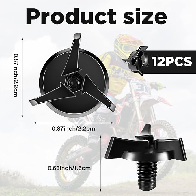 Tallew 12 Pieces Motorcycle Helmet Visor Screws Helmets Visor Clip Fixing Sun Screw Motorcycle Helmet Accessories for Motocross, Black