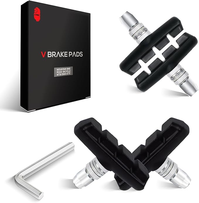 CNC 2 Pairs Bicycle V-Brake Pads, Bike 70mm V Brake Blocks Set, Cantilever Brake Pads Shoes for Mountain/Road/Kids/MTB/Children's/Cycle Bike Rim.