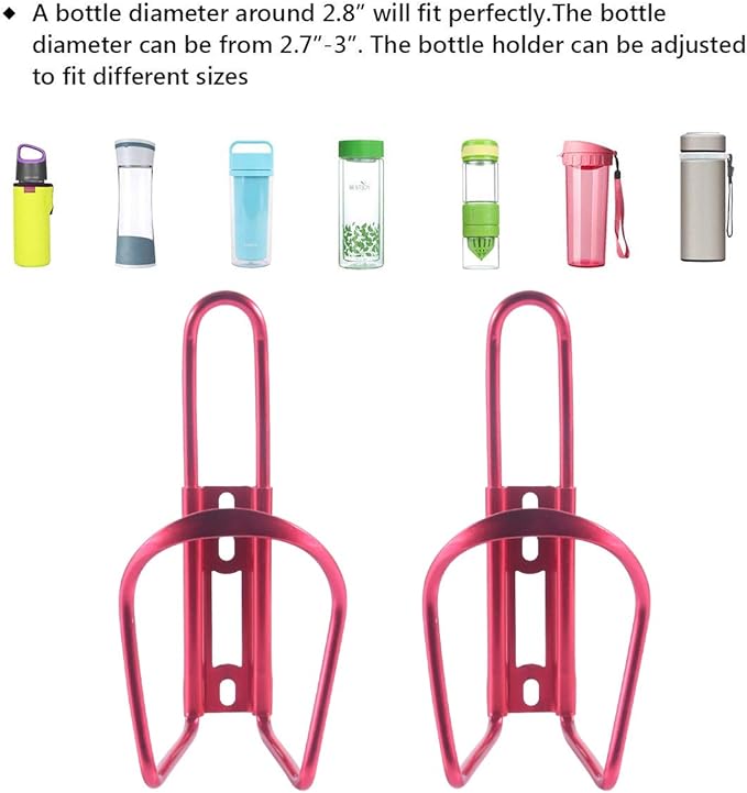 Alloy Aluminum Lightweight Bike Water Bottle Holder - 2 Pack for MTB & Road Bike