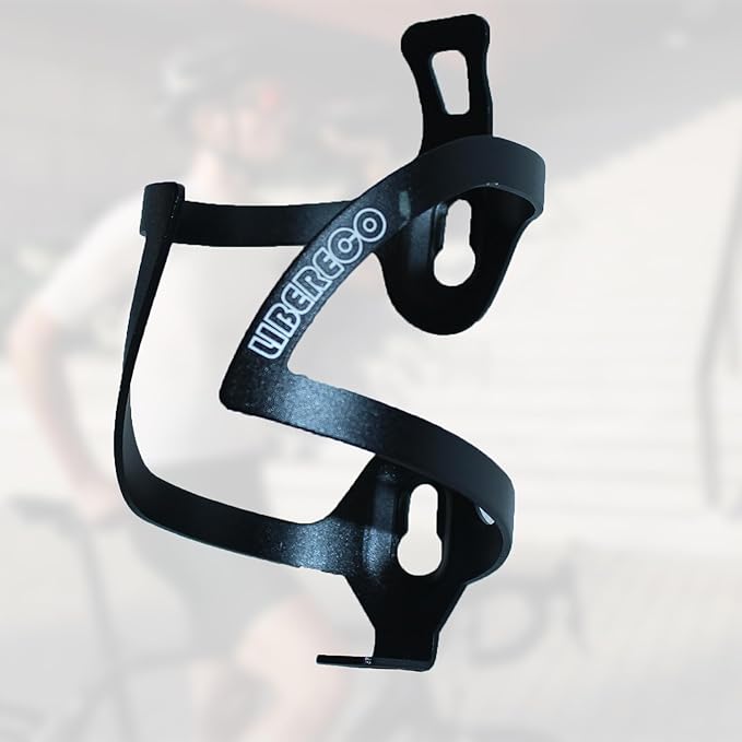 Libereco 2 Pack Lightweight Aluminum Alloy Bike Water Bottle Cage - Matte Finish, Universal Fit for Road Mountain Bicycles Cycling Accessories (Black (2 Pack))