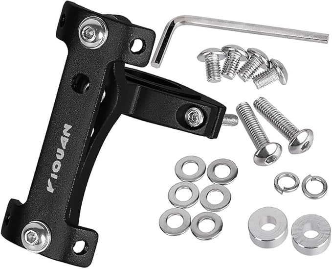 Bike Bottle Cage Adapter, Aluminum Alloy Double Headed Bicycle Bottle Cage Extender High Hardness Adjustable Bottle Mount Seat Post Water Bottle Holder with Installation Tool for MTB Road Bike